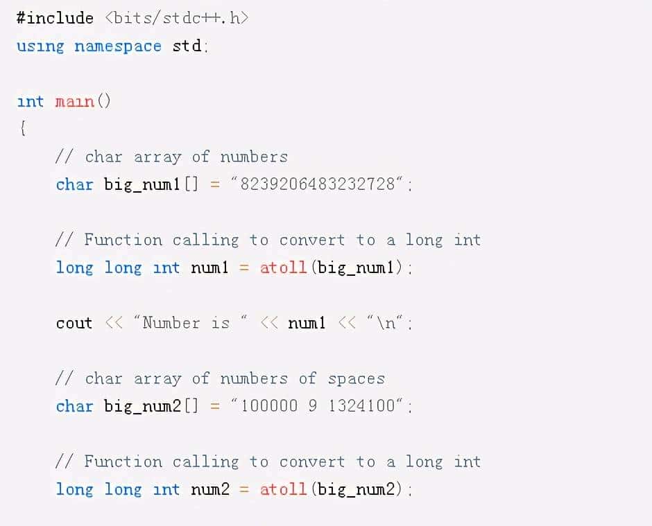 C/C++编程笔记：atol，atoll和atof函数