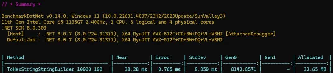 net core中byte数组如何高效转换为16进制字符串