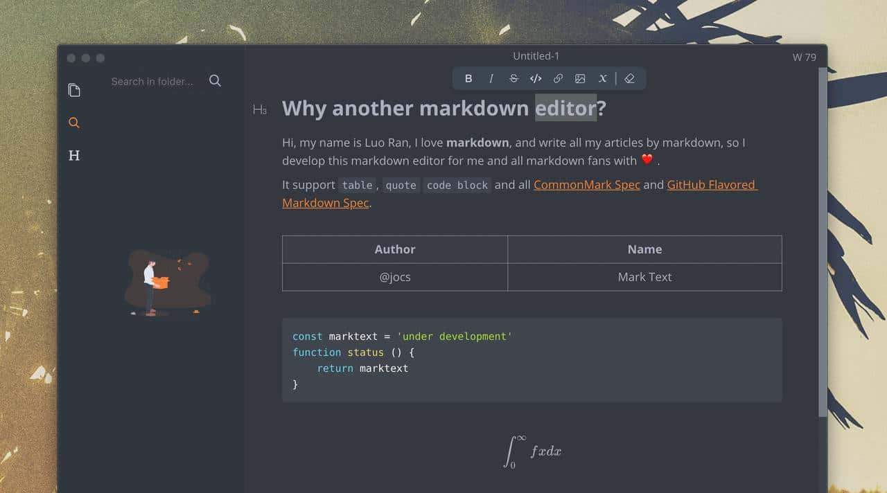 MarkText 简单而优雅的开源 Markdown 编辑器