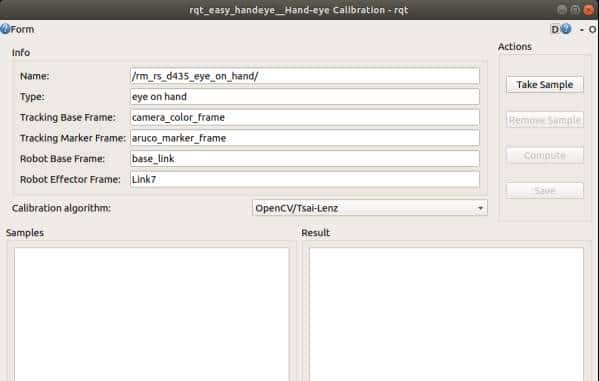 睿尔曼超轻量仿人机械臂--Realsense D435手眼标定