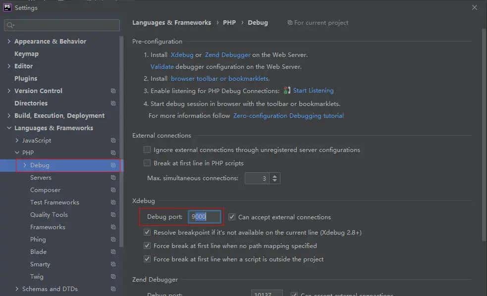 phpstorm2020 phpstudy8 调试 配置