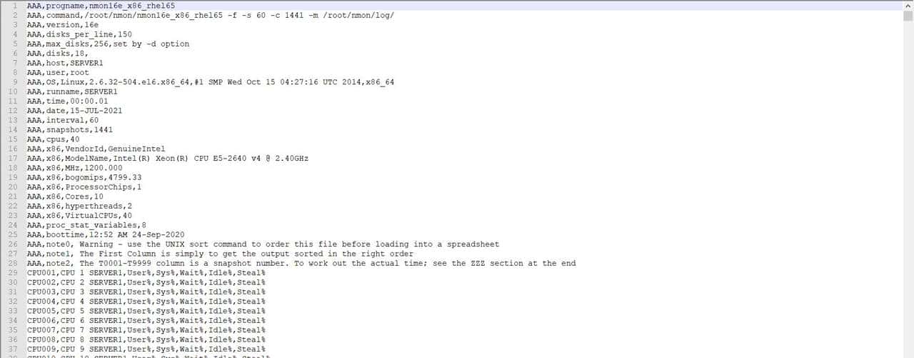 linux平台nmon工具的使用