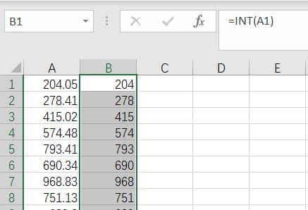 Excel小数取整的技巧
