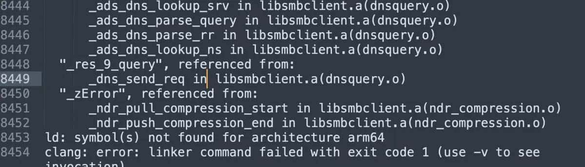iOS编译ffmpeg支持smb问题ERROR: libsmbclient not found