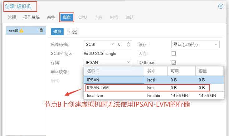 PVE中添加ISCSI存储