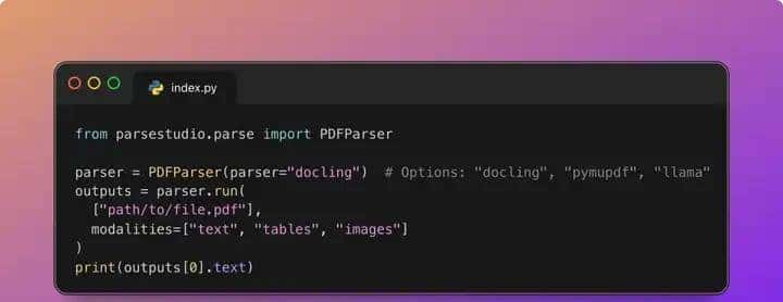 一站式PDF解析神器！统一封装Docling、PyMuPDF、LlamaParse！
