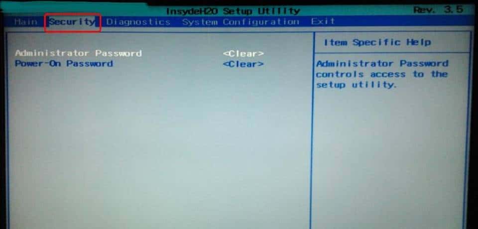 常见BIOS界面之InsydeH2O Bios