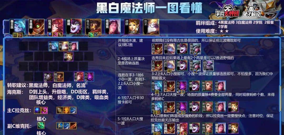 金铲铲之战S6新版本顶级偷分阵容!黑白魔法师