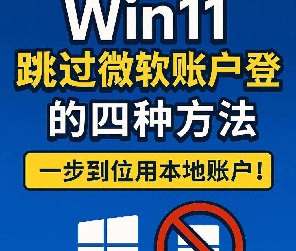Win11 跳过微软账号登录的四种方法，一步到位用本地账户！