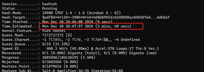 Excel、word、pdf、rar、zip文件密码忘记了，Hashcat三分钟破解
