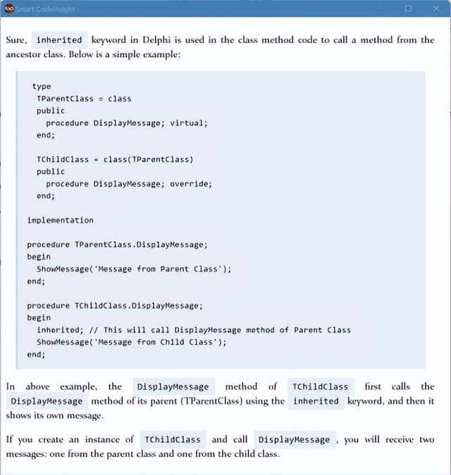 RAD Studio 12.3（Delphi12.3）中的人工智能智能CodeInsight