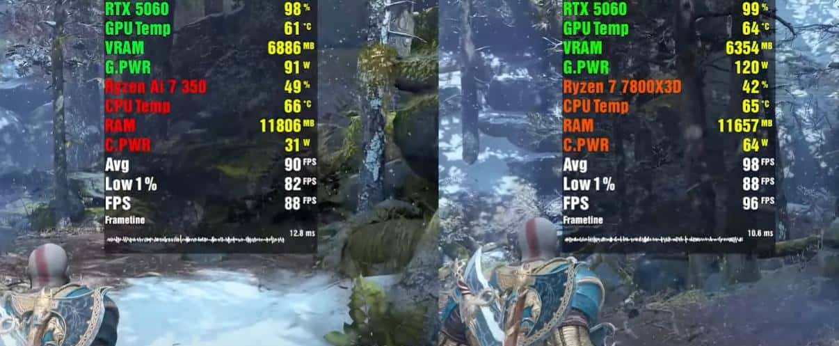 RTX 5060移动版 VS RTX 5060桌面版,性能差距有多大?游戏测试出炉