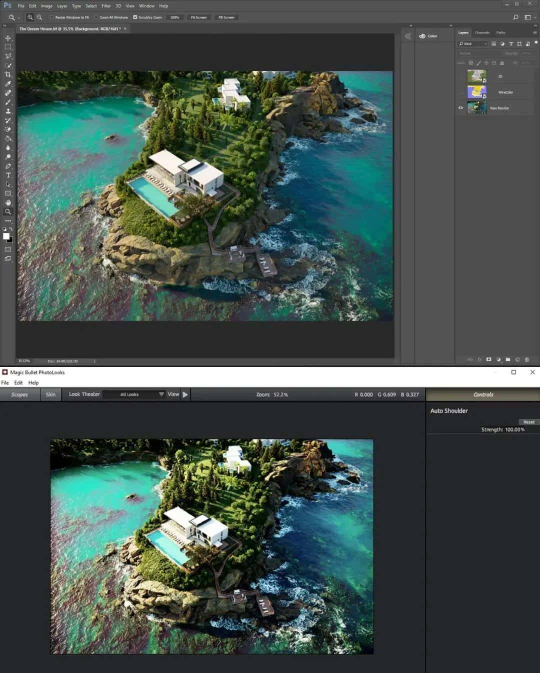渲云教你使用3ds Max+Corona轻松绘制环海别墅全流程