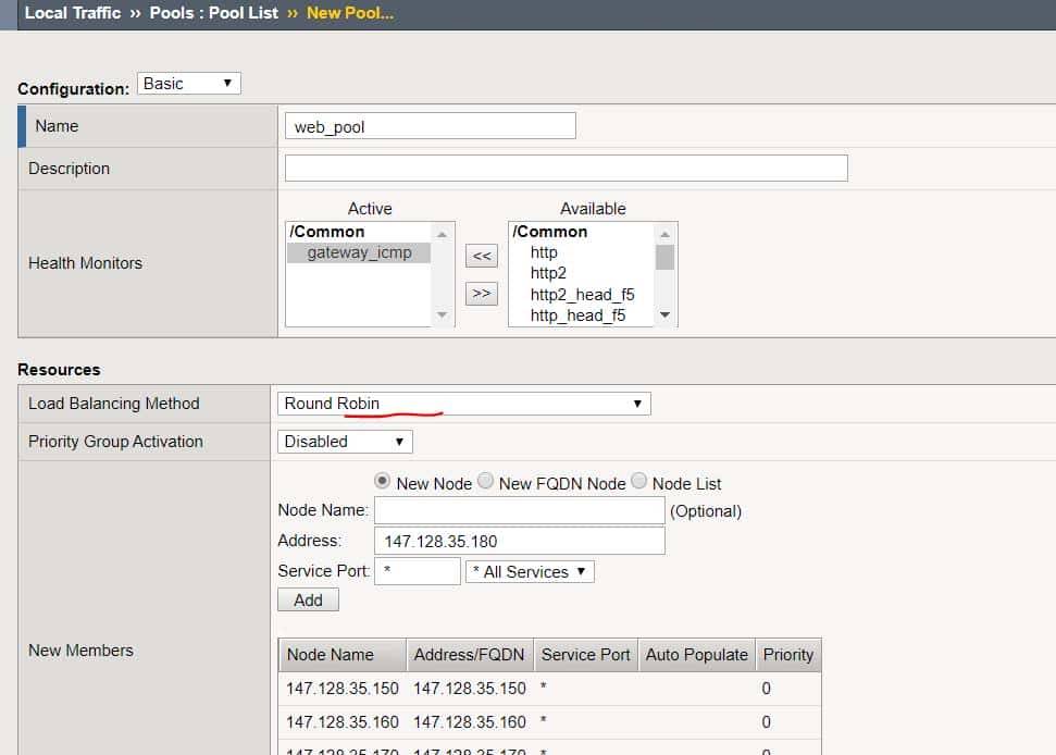 如何使用F5 BIGIP-15搭建一个基础的负载平衡功能