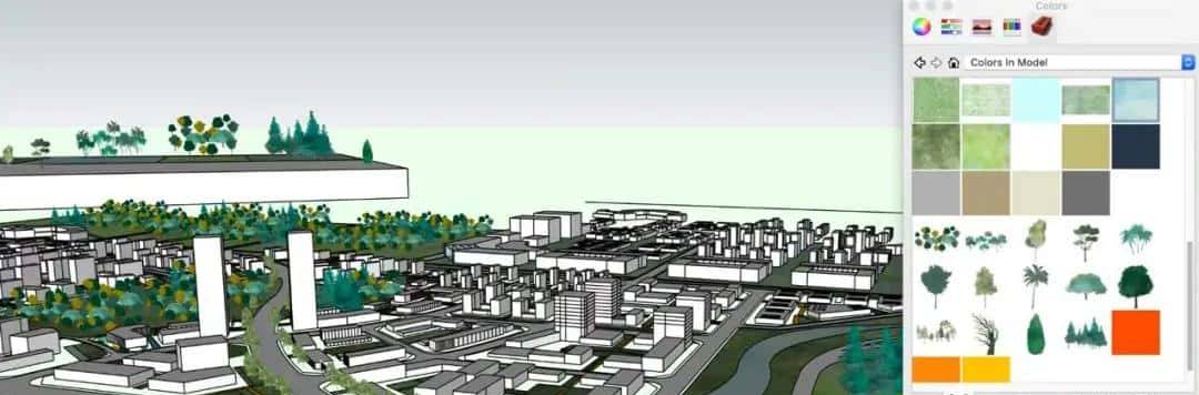 SketchUp杀疯了！10分钟搞定城市景观图纸