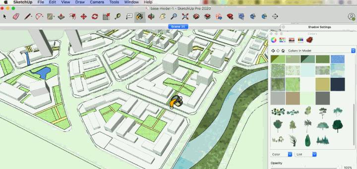 SketchUp杀疯了！10分钟搞定城市景观图纸