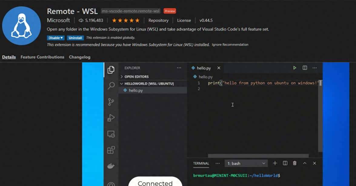 基于WSL和VSC在window 10打造完美的终端开发环境