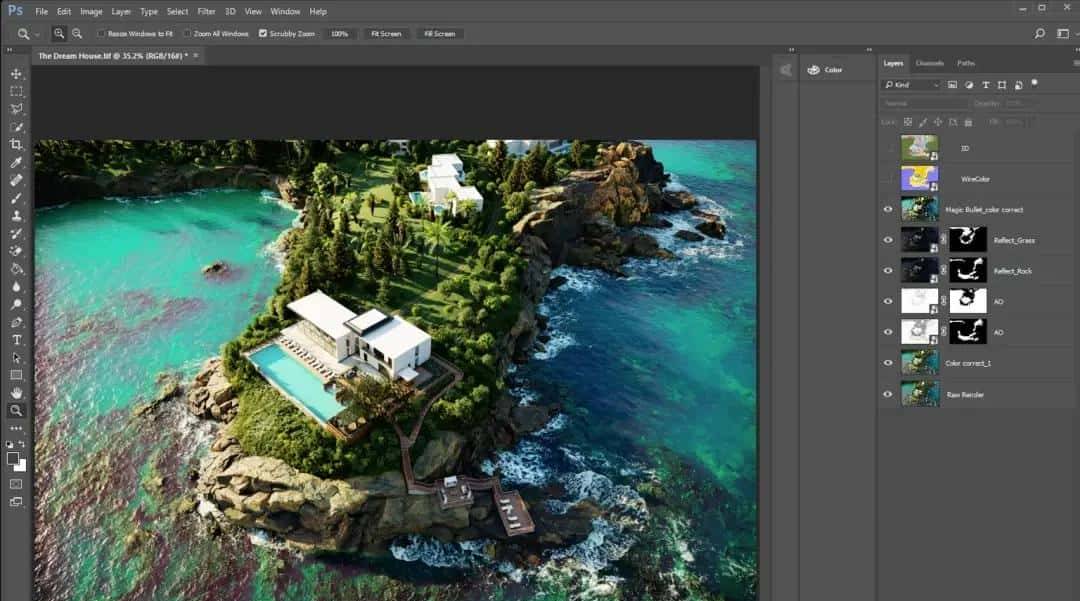 渲云教你使用3ds Max+Corona轻松绘制环海别墅全流程