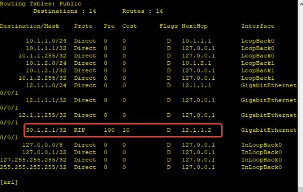 华为路由器配置RIP引入OSPF详细配置