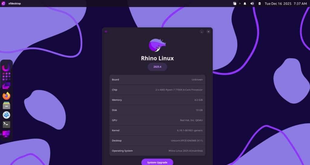 Rhino Linux 2025.4 发布!轻量Lomiri桌面回归,流畅如初!