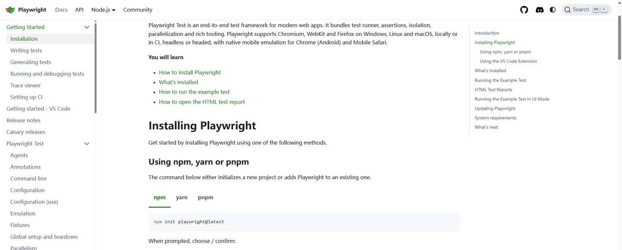 使用playwright进行自动化测试