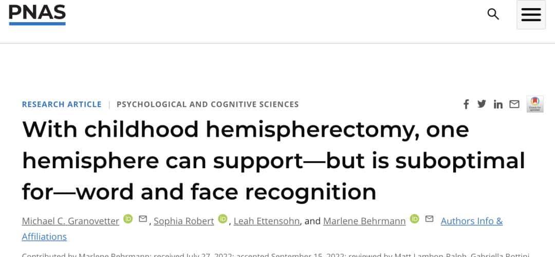 只剩半个大脑,人识字看脸准确率竟还能达80% | PNAS