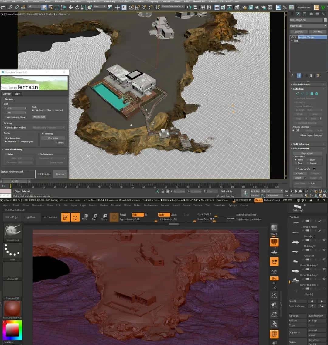 渲云教你使用3ds Max+Corona轻松绘制环海别墅全流程