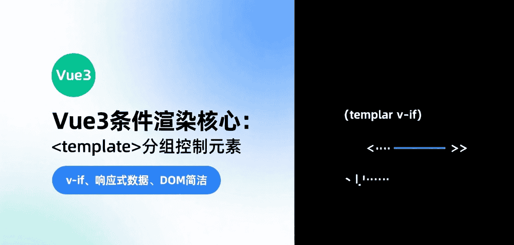 Vue3条件渲染中，`＜template＞`如何通过无冗余DOM设计实现高效分组控制？