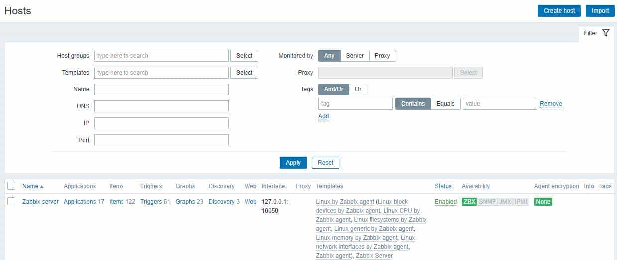 Zabbix系列—③主机组及主机配置概述(v5.2.6)