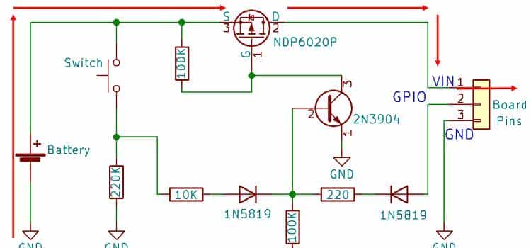 ESP32、ESP8266、Arduino 的锁存电源开关电路（自动关机电路）