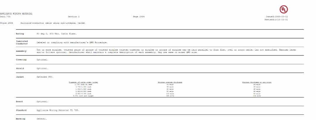 【值得收藏】UL2464 线详细介绍（含质量鉴别办法）