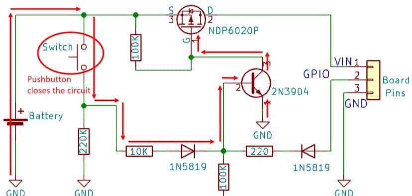 ESP32、ESP8266、Arduino 的锁存电源开关电路（自动关机电路）