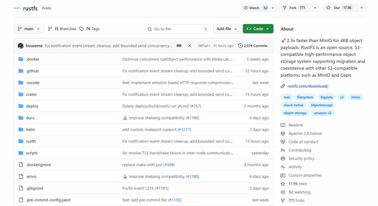 RustFS：基于 Rust 构建的高性能分布式对象存储系统