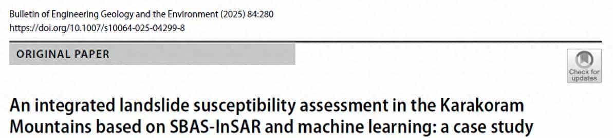 基于SBAS-InSAR和机器学习的喀喇昆仑山脉滑坡易发性综合评估