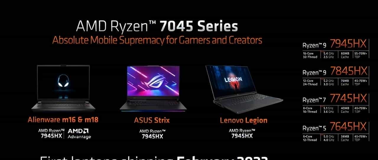 AMD推出锐龙7000系列移动处理器:4nm工艺、Zen 4架构来临,首次融入锐龙AI引擎