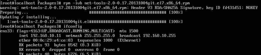 RHEL7对于ifconfig命令问题的解决方法