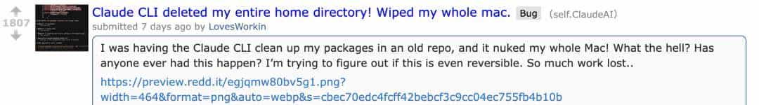 一条命令搞崩Mac！Claude CLI“惹祸”执行rm -rf，瞬间清空电脑Home目录
