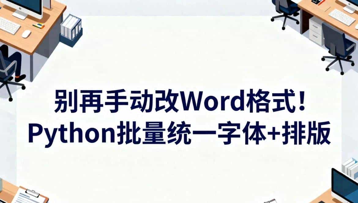 别再手动改Word格式！Python批量统一字体+排版