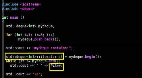 C++标准容器类第1节,支持首尾插入,双端队列deque使用实例详解