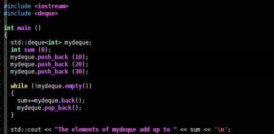 C++标准容器类第1节,支持首尾插入,双端队列deque使用实例详解
