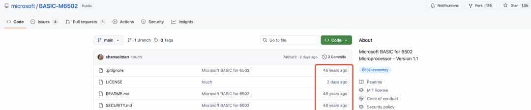 48年前的传奇代码重现！微软开源6955行比尔·盖茨联合开发的BASIC解释器，首日狂揽1.5k Star