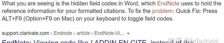 endnote插入文献时出现{ADDIN EN.CITE，#}这样的乱码，怎么解？