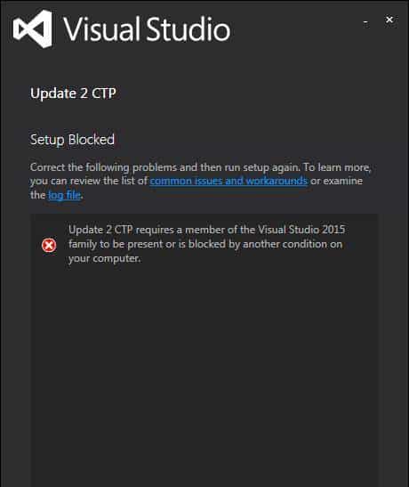 微软发布VS2015 Update 2社区技术预览版