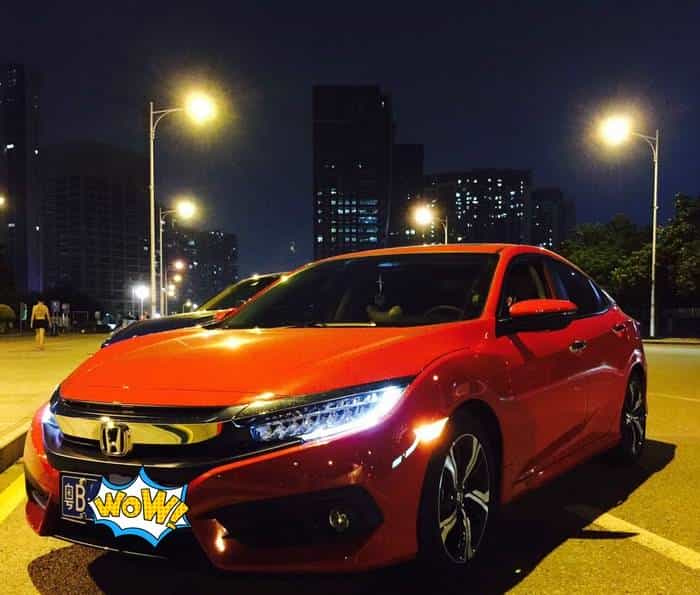 ^法拉利红^第十代本田思域提车