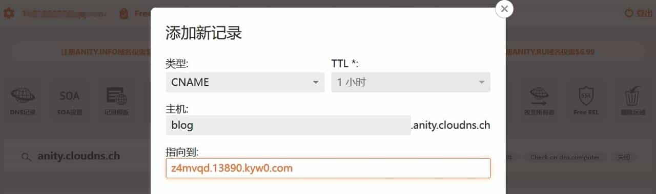 如何在ClouDNS注册一个免费的二级域名