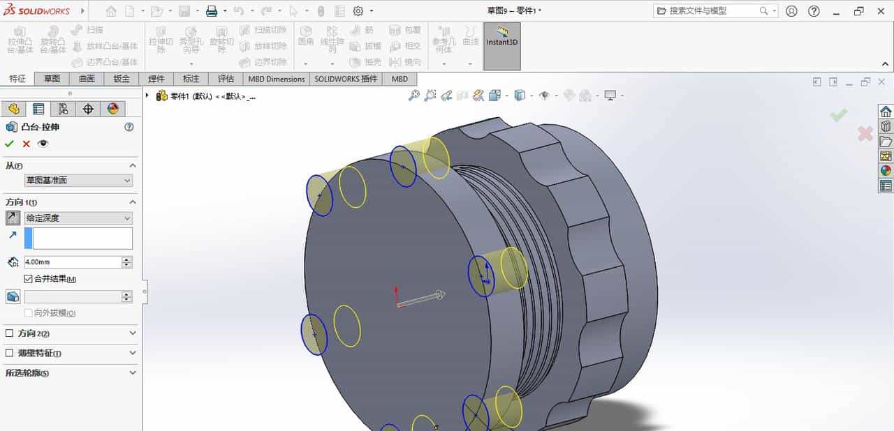 solidworks指示灯（德力西电气LD11-25 ）建模练习