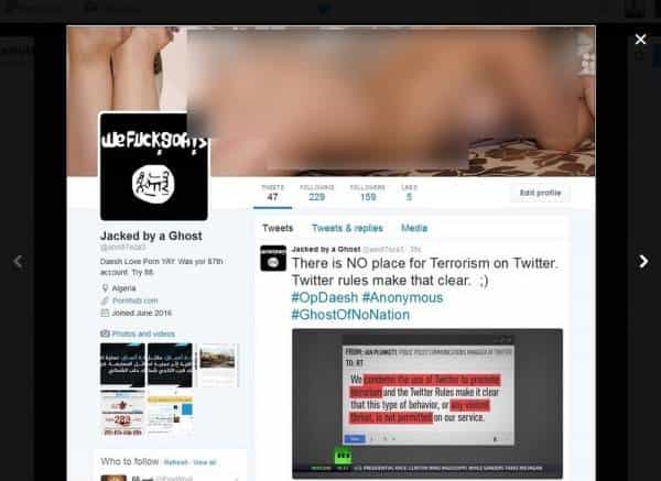 Anonymous用Porn为武器攻击ISIS支持者推特账号
