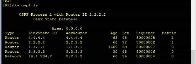 【HCIP】2OSPF协议-2.5OSPF的链路状态信息（1类LSA中）