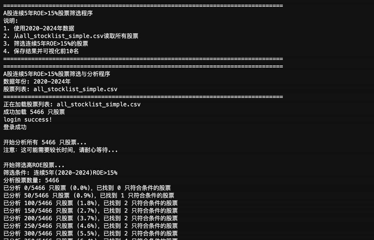 Python筛选A股高价值股票并可视化展示