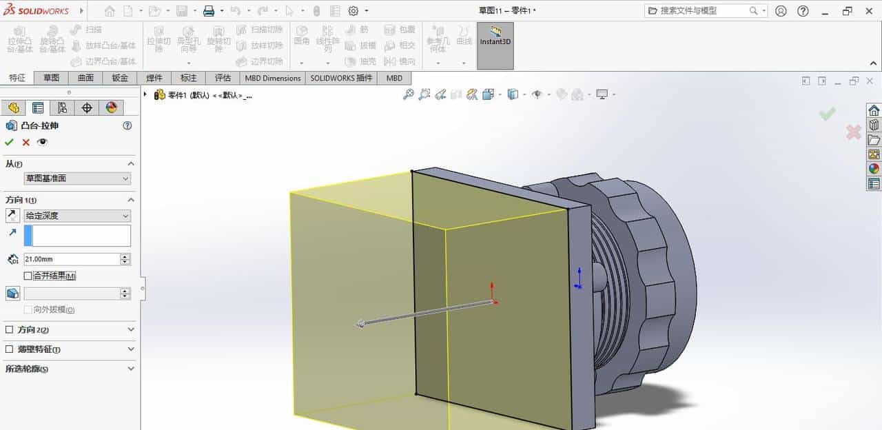 solidworks指示灯（德力西电气LD11-25 ）建模练习